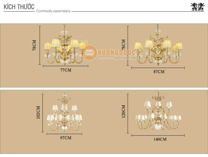 Đèn chùm đồng cao cấp phong cách đồng quê pháp ABR142-6